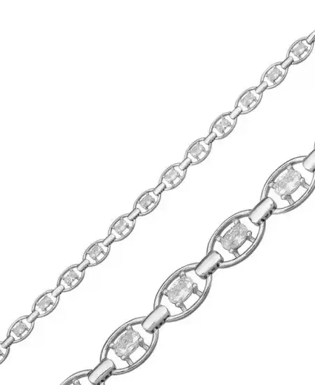 Gümüş Oval Su Yolu Bayan Bileklik