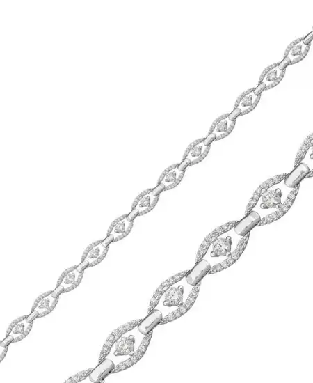 Gümüş Oval Su Yolu Bayan Bileklik