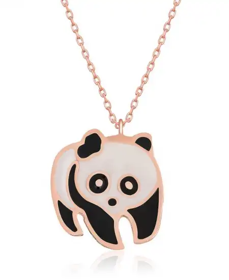 Gümüş Panda Bayan Kolye