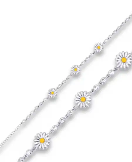 Gümüş Papatya Bayan Bileklik