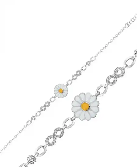 Gümüş Papatya Bayan Bileklik