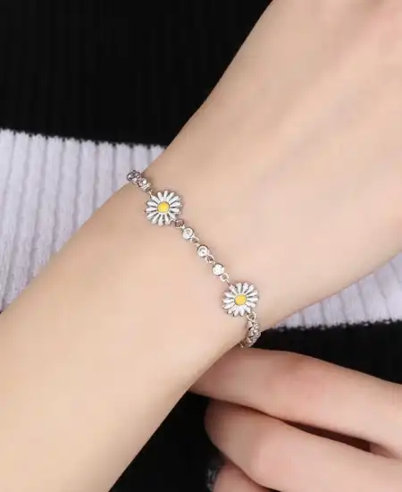 Gümüş Papatya Bayan Bileklik