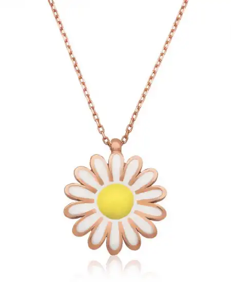 Gümüş Papatya Bayan Kolye