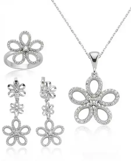 Gümüş Papatya Bayan Set