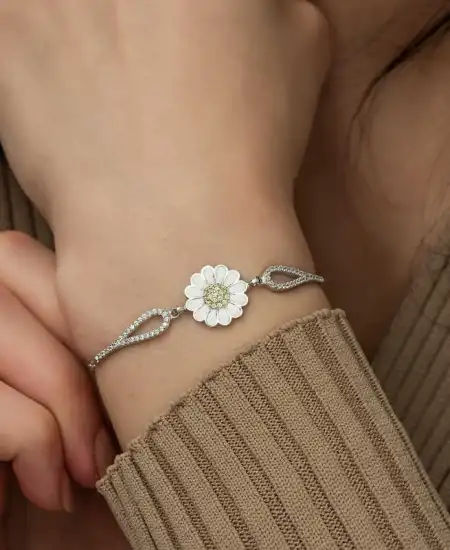 Gümüş Papatya Bileklik