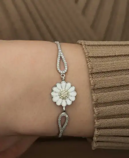 Gümüş Papatya Bileklik
