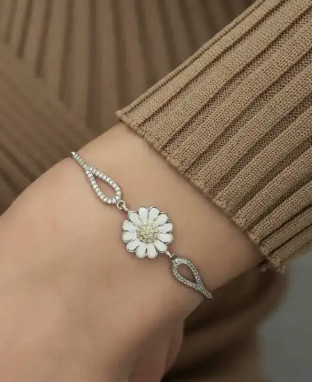 Gümüş Papatya Bileklik