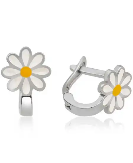 Gümüş Papatya Çocuk Küpesi