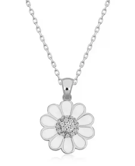 Gümüş Papatya Kadın Kolye