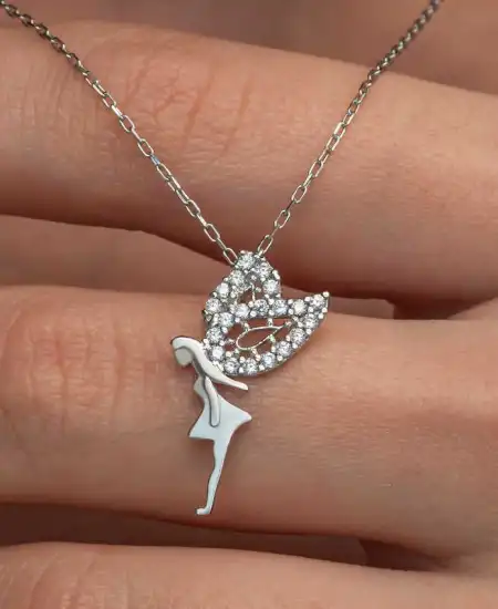 Gümüş Peri Kızı Kadın Kolye