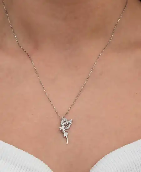 Gümüş Peri Kızı Kadın Kolye