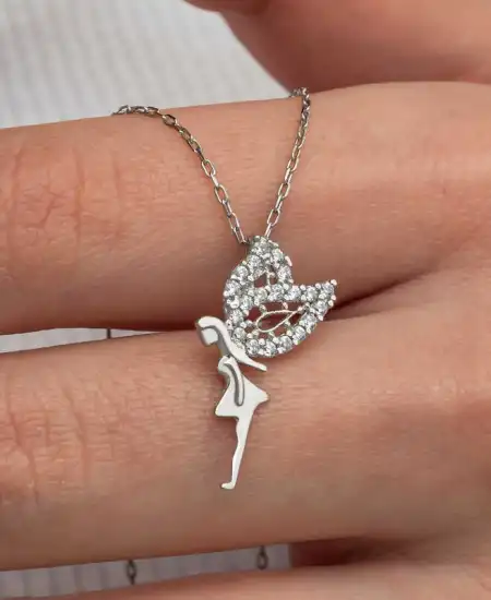 Gümüş Peri Kızı Kadın Kolye