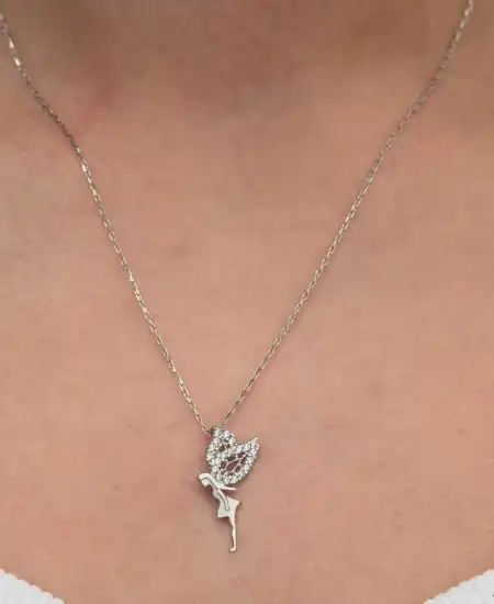 Gümüş Peri Kızı Kadın Kolye