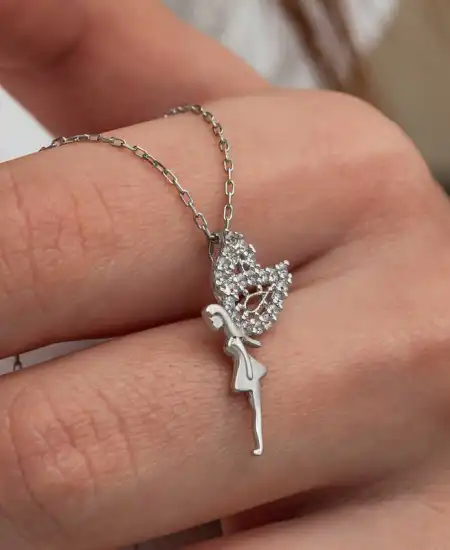 Gümüş Peri Kızı Kadın Kolye