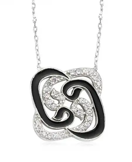 Gümüş Pervane Vav Bayan Kolye