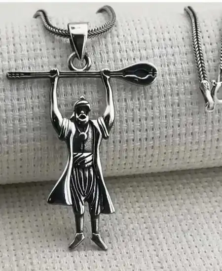 Gümüş Pir Sultan Abdal Erkek Kolye