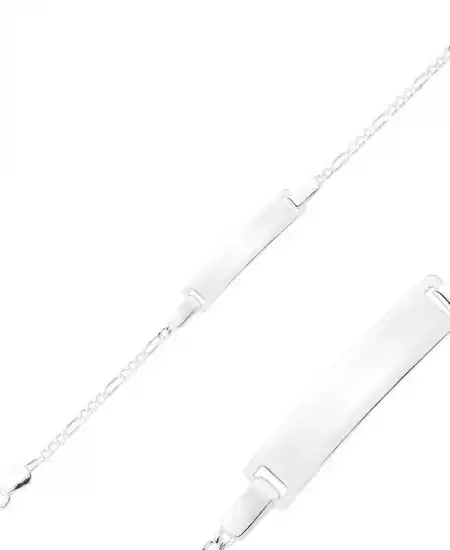 Gümüş Plaka Çocuk Bileklik