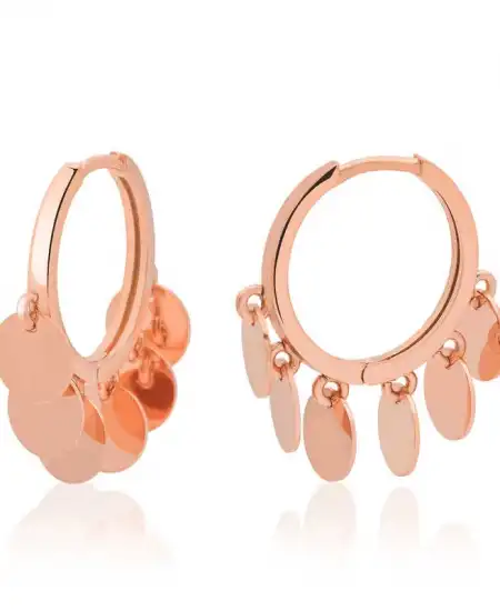 Gümüş Pullu Shakira Halka Küpe