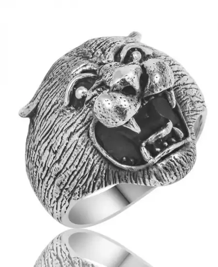 Gümüş Puma Kafası Erkek Yüzük