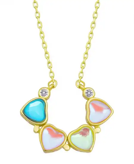 Gümüş Renkli Açılabilen Yonca Kadın Kolye