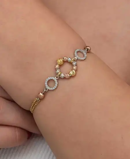 Gümüş Renkli Halka Dorika Bileklik