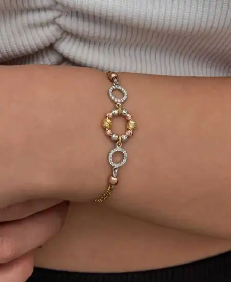 Gümüş Renkli Halka Dorika Bileklik