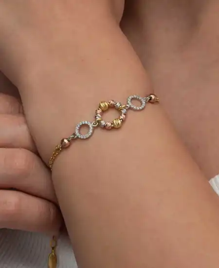 Gümüş Renkli Halka Dorika Bileklik