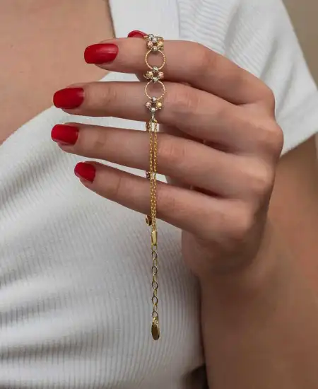 Gümüş Renkli Halka Dorika Kadın Bileklik