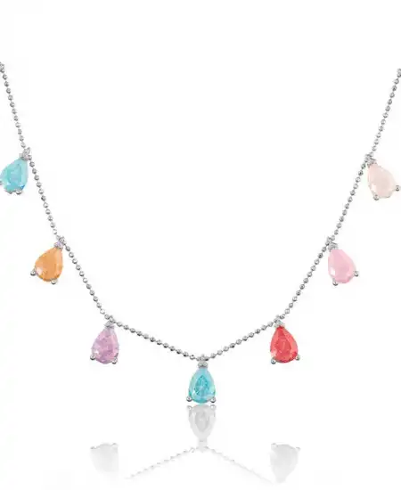 Gümüş Renkli Kadın Şans Kolyesi