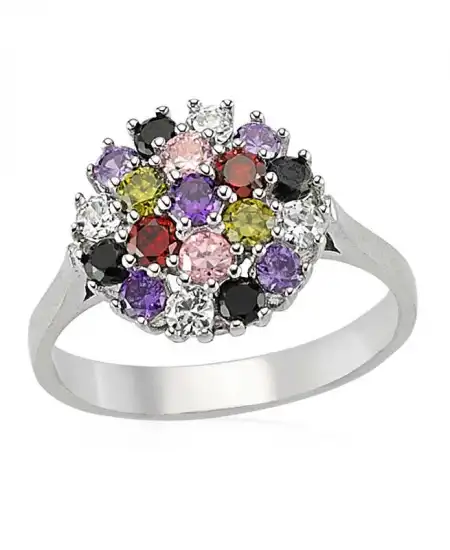 Gümüş Renkli Taşlı Bayan Yüzük