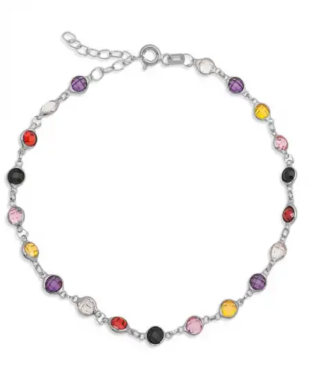 Gümüş Renkli Taşlı Kadın Halhal