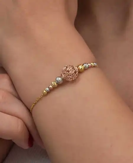 Gümüş Renkli Top Dorika Kadın Bileklik