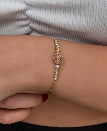 Gümüş Renkli Top Dorika Kadın Bileklik