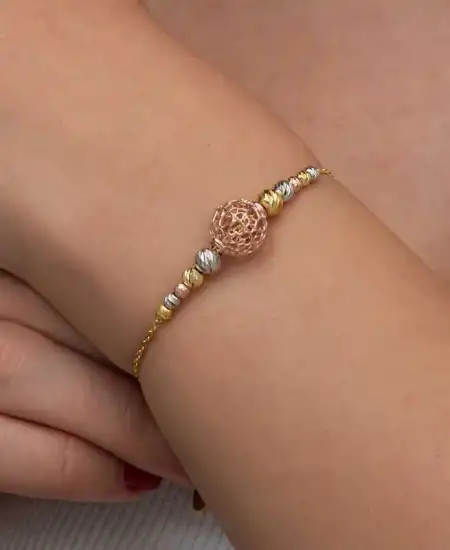 Gümüş Renkli Top Dorika Kadın Bileklik