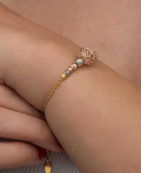 Gümüş Renkli Top Dorika Kadın Bileklik