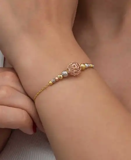 Gümüş Renkli Top Dorika Kadın Bileklik