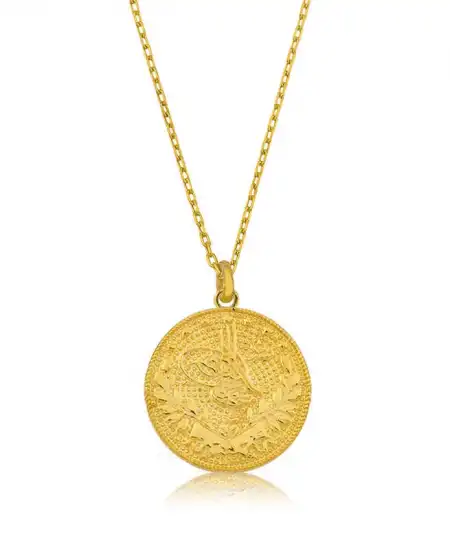 Gümüş Reşat Altın Bayan Kolye