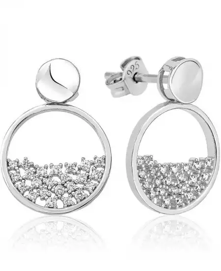 Gümüş Rodyum Çiğ Damlası Bayan Küpe