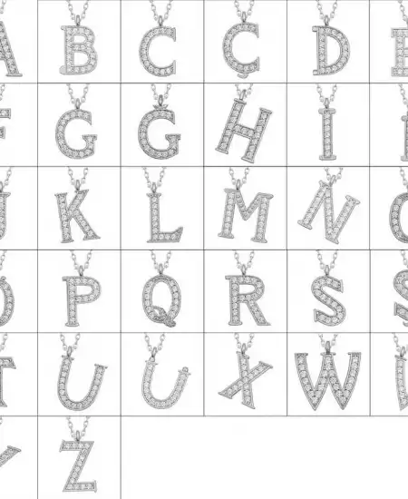 Gümüş Rodyum I Harfi Kadın Kolye