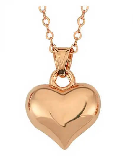 Gümüş Rose 3 Boyutlu Kalp Kadın Kolye