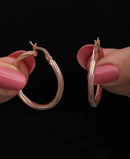 Gümüş Rose 3 Mm Burgu Şarnel Küpe