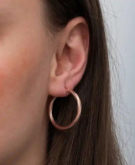 Gümüş Rose 3 Mm Burgu Şarnel Küpe