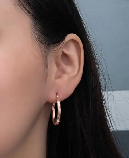 Gümüş Rose 3 Mm Burgu Şarnel Küpe