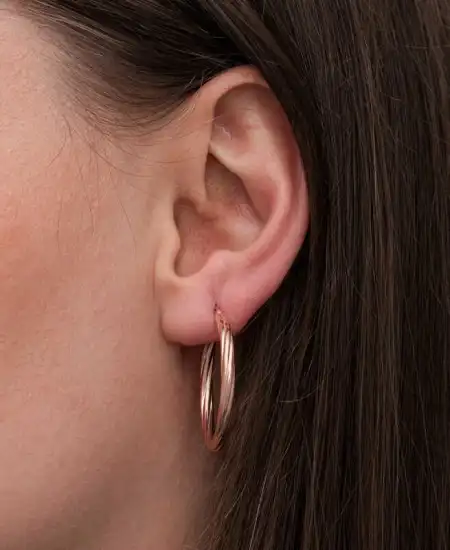 Gümüş Rose 3 Mm Burgu Şarnel Küpe