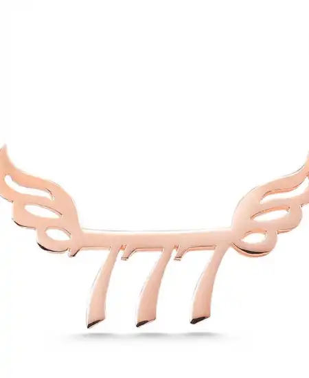 Gümüş Rose 777 Melek Sayısı Kadın Kolye