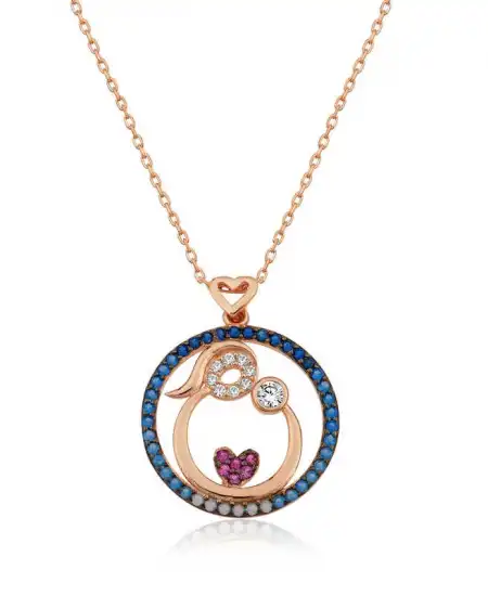 Gümüş Rose Anne Ve Bebek Sevgisi Bayan Kolye