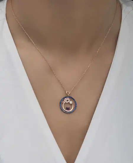 Gümüş Rose Anne Ve Bebek Sevgisi Bayan Kolye