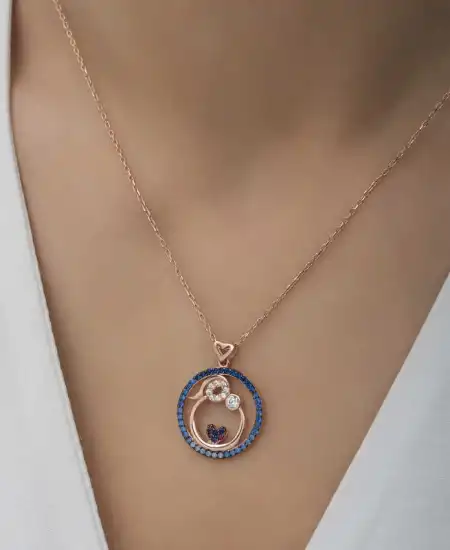 Gümüş Rose Anne Ve Bebek Sevgisi Bayan Kolye