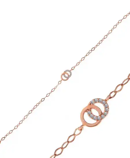 Gümüş Rose Birleşik Halkalar Kadın Kolye