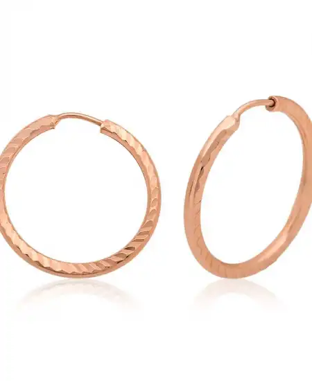 Gümüş Rose Burgu Halka Küpe